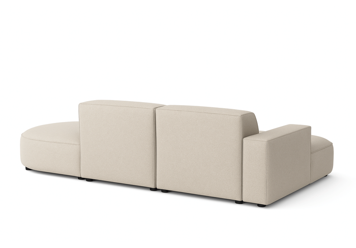 Ecksofa Lucas Beige mit Chromfüßen 284x166x70 cm Hochwertiges Designsofa