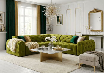 Ecksofa 254x254x80 cm Stil Chesterfield Candi