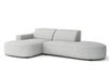 Ecksofa Lucas Beige mit Chromfüßen 284x166x70 cm Hochwertiges Designsofa