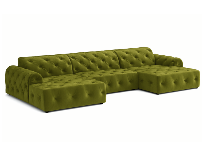 Ecksofa U-form mit eleganter Steppung CANDY 390x170 cm