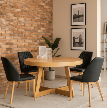 Runder Tisch, Esstisch, Holztisch T40 130-230 cm