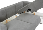 Ecksofa mit Schlaffunktion und Bettkasten, L-form 255x165x91 cm Lola