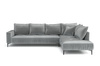 Ecksofa L-form Links aus Samtstoff 296x213x85 cm Morris