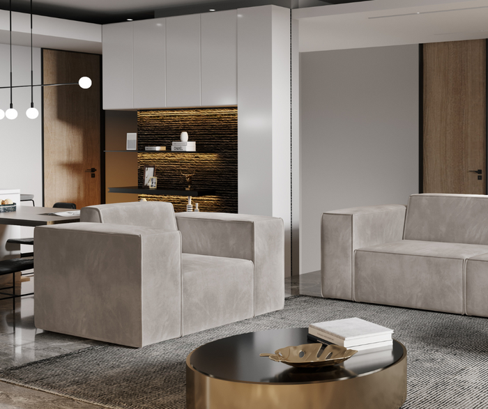 Sessel Komfortabler Sessel für das Wohnzimmer - Lesesessel - Polstersessel im Lounge-Stil - Sessel Schlazfzimmer CARA grau