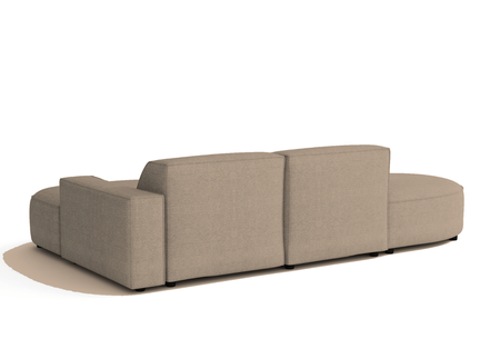 Ecksofa Lucas Beige mit Chromfüßen 284x166x70 cm Hochwertiges Designsofa