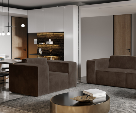 Sessel Komfortabler Sessel für das Wohnzimmer - Lesesessel - Polstersessel im Lounge-Stil - Sessel Schlazfzimmer CARA braun