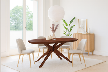 Ovaler Klapptisch aus Eiche 110 cm x 200-300 cm T79