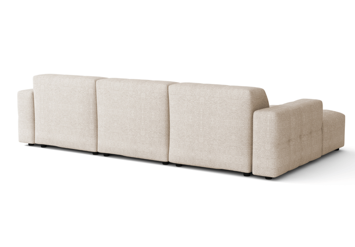 Modulare Ecksofa L-form Rechts Bergi 284x166x70 cm Creme