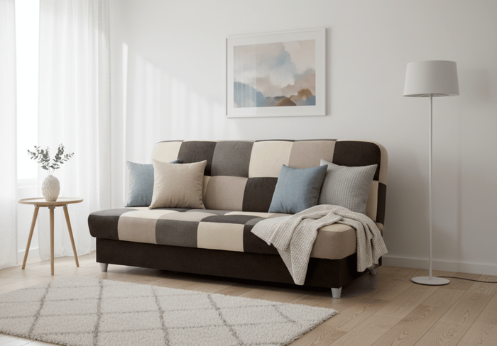 Sofa mit Schlaffunktion, Bettcouch, Schlafsofa mit Bettkasten Quadrat 190x58x98 cm