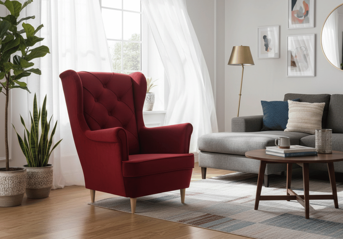 Rio gesteppter Sessel im skandinavischen Stil