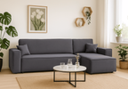 Ecksofa mit Schlaffunktion und Bettkasten L-form 244x142x80 cm Denis 