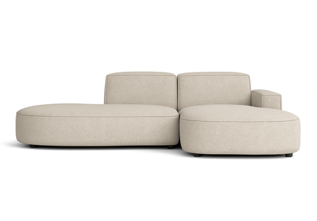 Ecksofa Lucas Beige mit Chromfüßen 284x166x70 cm Hochwertiges Designsofa