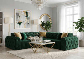 Ecksofa 254x254x80 cm Stil Chesterfield Candi