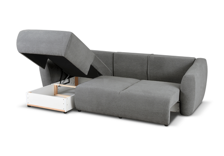 Ecksofa mit Schlaffunktion und Bettkasten, L-form 255x165x91 cm Lola