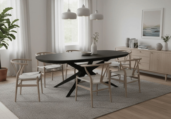 Ovaler Klapptisch aus Eiche 110 cm x 200-300 cm T79