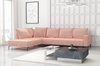 Ecksofa L-form Links aus Samtstoff 296x213x85 cm Morris