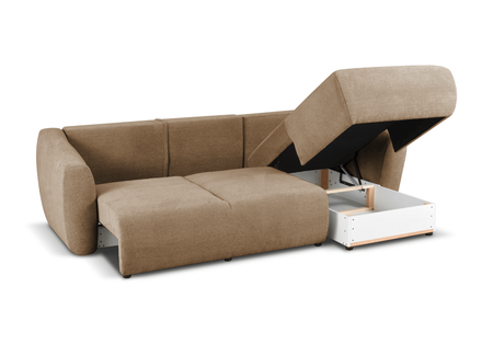 Ecksofa mit Schlaffunktion und Bettkasten, L-form 255x165x91 cm Lola