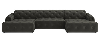 Luxus Ecksofa mit gesteppter Polsterung U-form 390x170x80 cm Candi