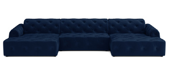 Luxus Ecksofa mit gesteppter Polsterung U-form 390x170x80 cm Candi