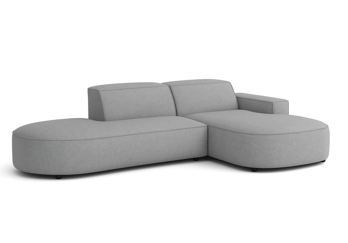 Ecksofa Lucas Beige mit Chromfüßen 284x166x70 cm Hochwertiges Designsofa