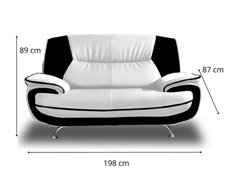Sofa 3-Sitzer Couch Kunstleder Industrieleder 198x87x89 cm Onyx