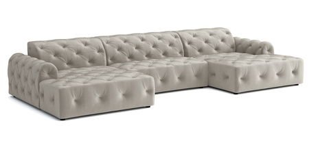  Luxus Ecksofa mit gesteppter Polsterung U-form 390x170x80 cm Candi