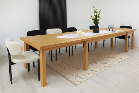 Großer, rechteckiger, ausziehbarer Tisch 100 x 160–410 cm T52