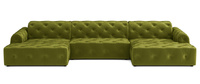  Luxus Ecksofa mit gesteppter Polsterung U-form 390x170x80 cm Candi