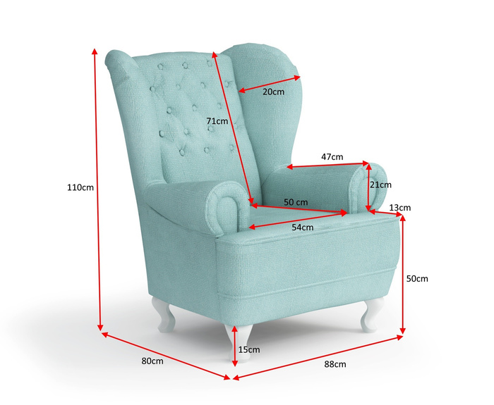NEPAL 110x80 cm Ohrensessel mit Steppung