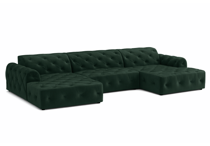  Ecksofa U-form mit eleganter Steppung CANDY 390x170 cm