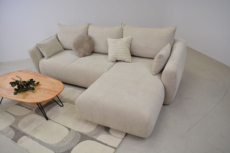 Ecksofa mit Schlaffunktion und Bettkasten, L-form 255x165x91 cm Lola