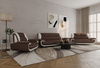Sofa Set Onyx Set 3-2-1 Couch Set aus Stoff Farbauswahl (braun-weiß)