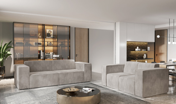 Sofa 3 Sitzer, Sofa Wohnlandschaft, Sofas & Couches 215x95x72 cm CARA Grau