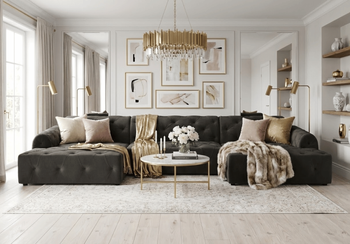 Ecksofa U-form mit eleganter Steppung CANDY 390x170 cm