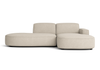 Ecksofa Lucas Beige mit Chromfüßen 284x166x70 cm Hochwertiges Designsofa