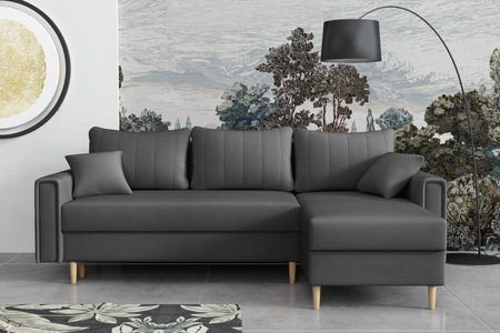 Ecksofa mit Schlaffunktion und Bettkasten, Sofa L-form Rechts, 235x144x80 Solo