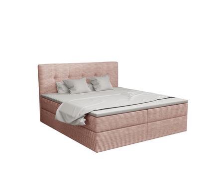 Boxspringbett 140x200 mit Bettkasten - Bett mit Matratze und 2 Bettkästen - Schlafzimmerbett mit Topper - Bequemes und Elegantes Doppelbett Holly
