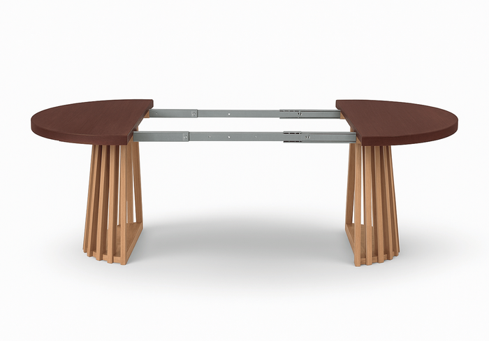 Runde Tisch, Holztisch, Esstisch, Klapptisch 110-210 cm T-77