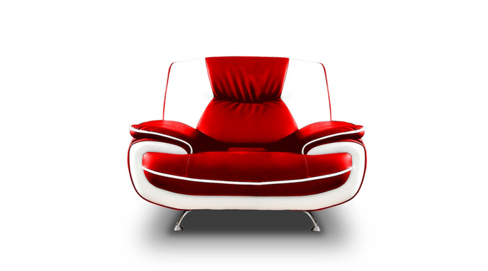 Sofa Set Onyx Set 3-2-1 Couch Set aus Kunstleder Farbauswahl (rot-weiß)