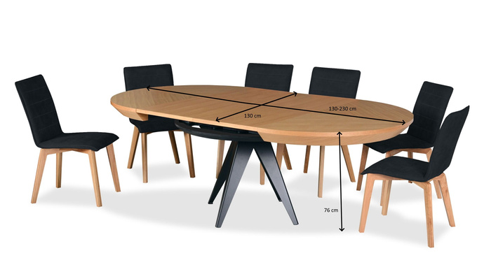 Runder Tisch, Holzplatte, Metallgestel T 49