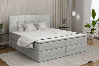 Boxspringbett 140x200 mit Bettkasten - Bett mit Matratze und 2 Bettkästen - Schlafzimmerbett mit Topper - Bequemes und Elegantes Doppelbett Holly