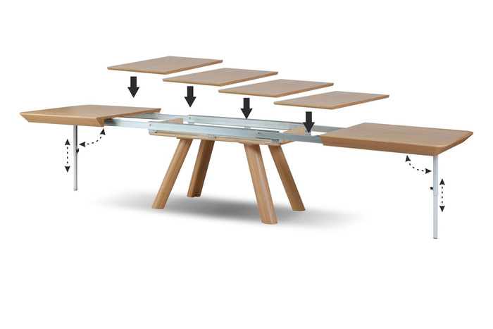 Holztisch Mateusz, rechteckig, ausziehbar, 100 cm x 180–380 cm, Modell T75