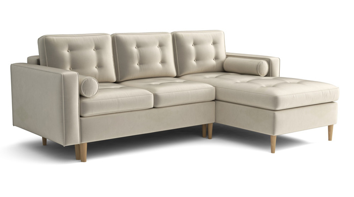 Ecksofa mit Schlaffunktion und Bettkasten, L-form 246x172x101 cm Sevilla