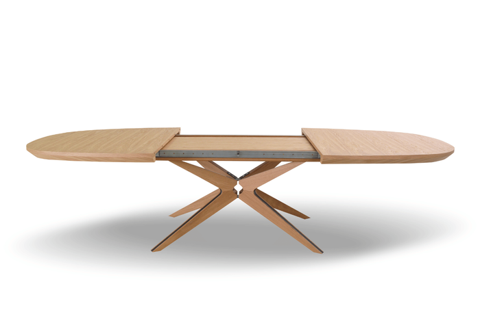 Ovaler Klapptisch aus Eiche 110 cm x 200-300 cm T79