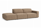 Sofa mit Hocker, 3-Sitzer 262x102x70 cm