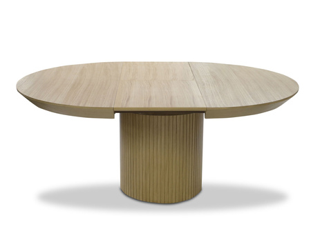 Ausziehbarer runder Tisch mit geriffeltem Tischbein, 130–180 cm, Modell T68