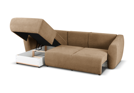 Ecksofa mit Schlaffunktion und Bettkasten, L-form 255x165x91 cm Lola