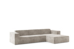 Ecksofa Couch Wohnlandschaft modern Design Stoff Sofa L-Form Links Polsterecke ohne Schlaffunktion Sofa CARA Braun