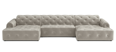  Luxus Ecksofa mit gesteppter Polsterung U-form 390x170x80 cm Candi