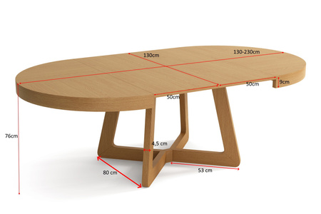 Runder Tisch, Esstisch, Holztisch T40 130-230 cm